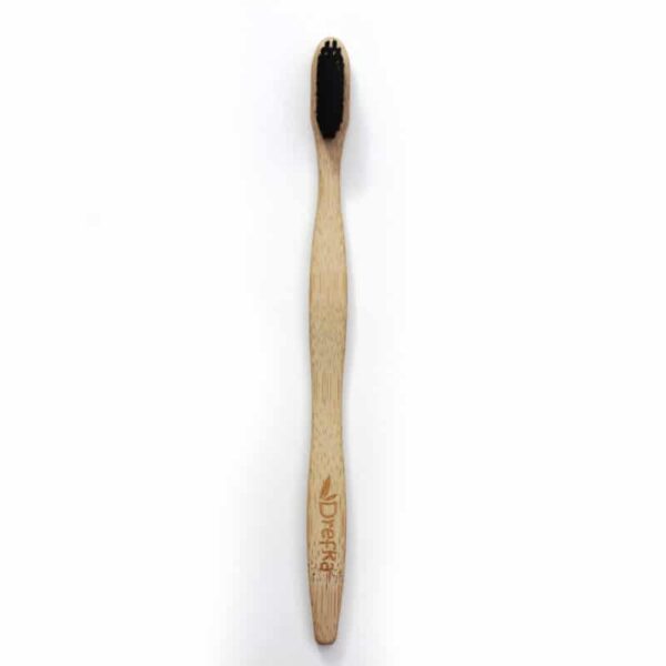 Bambusova zubna kefka drefka cierna jemne štetiny