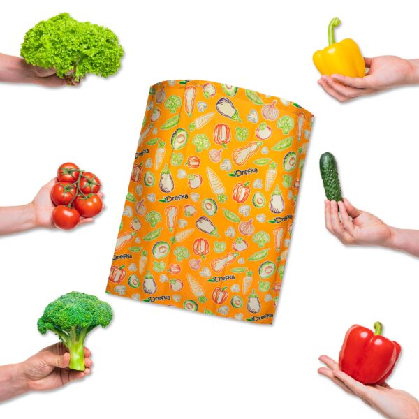 Drefka - voskové vrecko na zeleninu, ekologický obal na potraviny, VEGEE-XL, 1ks